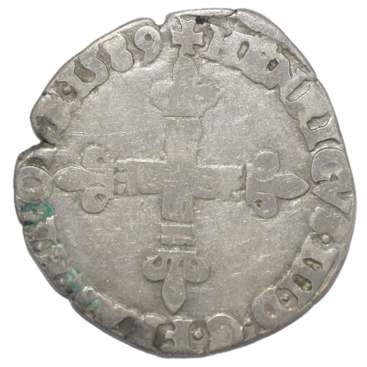 France - Henri III (1574-1589), 1/8 d'Ecu, 1584, L (Bayonne)