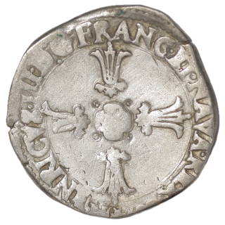 France - Henri III (1574-1589), 1/4 d'Ecu, F (Angers)
