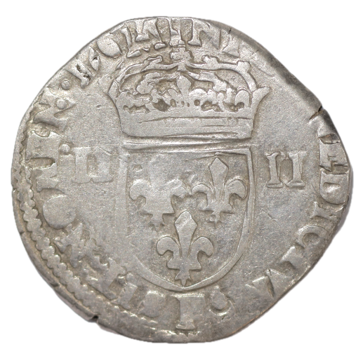 France - Henri III (1574-1589), 1/4 d'Ecu, F (Angers)