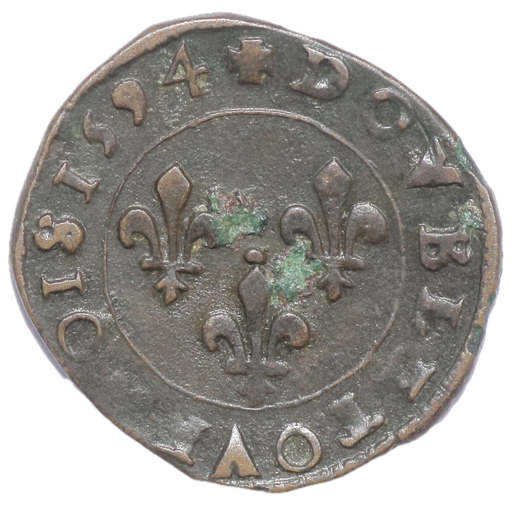 France - Henri IV (1589-1610), Double Tournois, 1594, A (Paris)