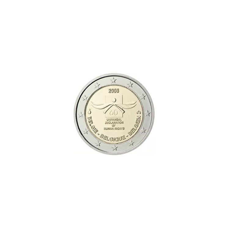 2008 - Belgique, 2 Euros 60e anniversaire de la Déclaration Universelle des Droits de l’Homme