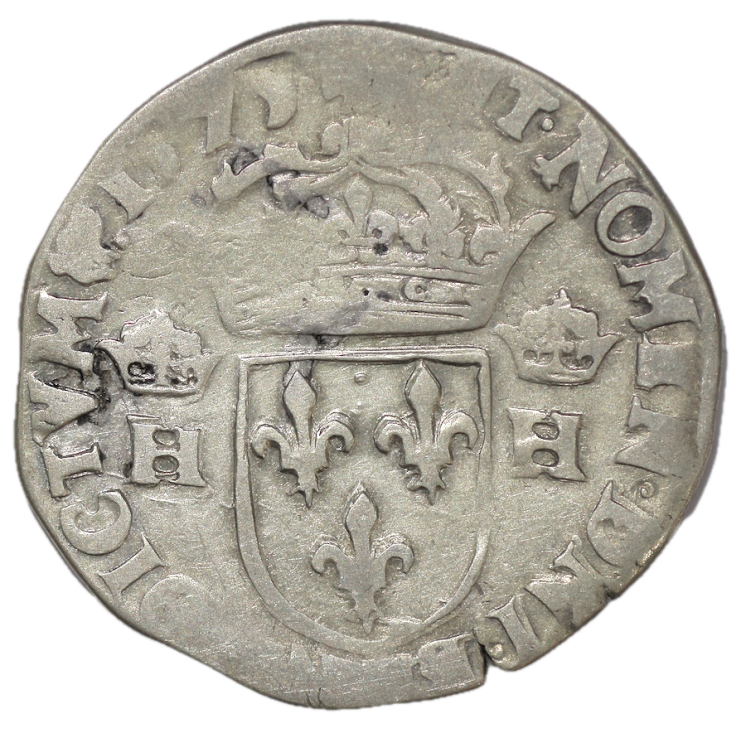 France - Henri III (1574-1589), Teston, 1575, F ( Angers)
