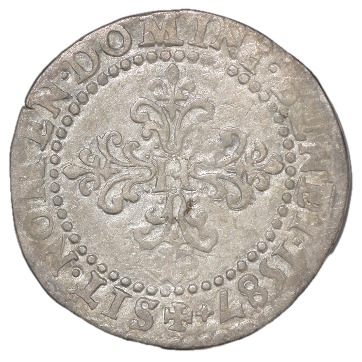 France - Henri III (1574-1589), Teston, 1587, G (Poitiers)
