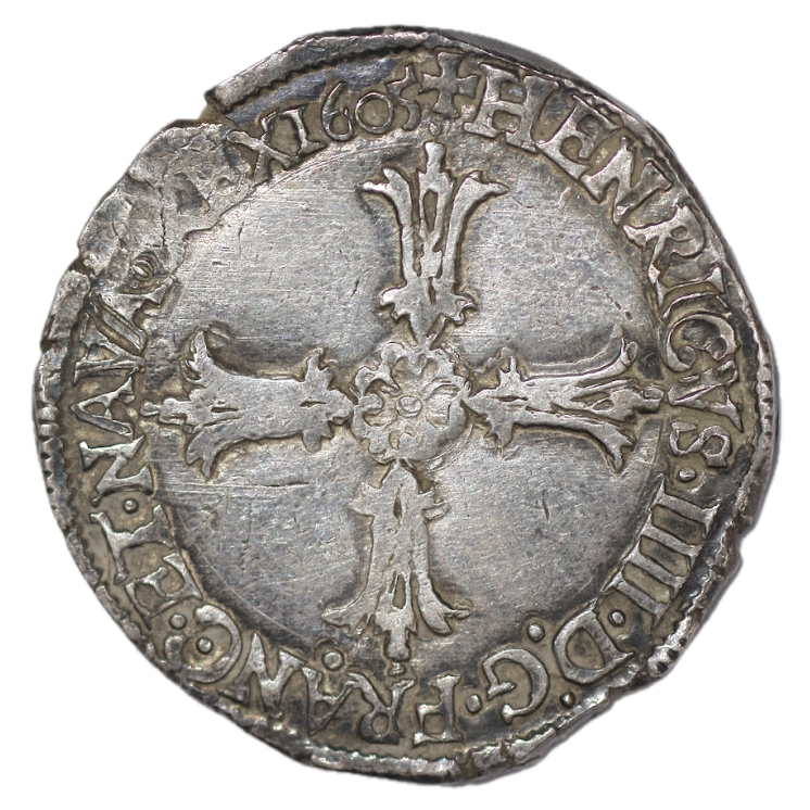 France - Henri IV (1589-1610), 1/4 d'Ecu, 1605, T (Nantes)