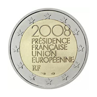 2008 - France, 2 Euros présidence française du Conseil de l’Union européenne au deuxième semestre 2008