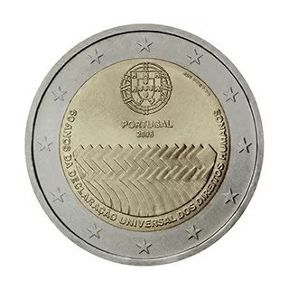 2008 - Portugal, 2 Euros 60e anniversaire de la Déclaration Universelle des Droits de l’Homme