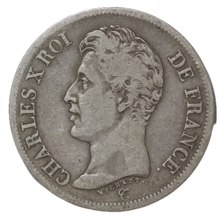 France - Charles, X (1824-1830), 5 Francs 1826, H (La Rochelle)