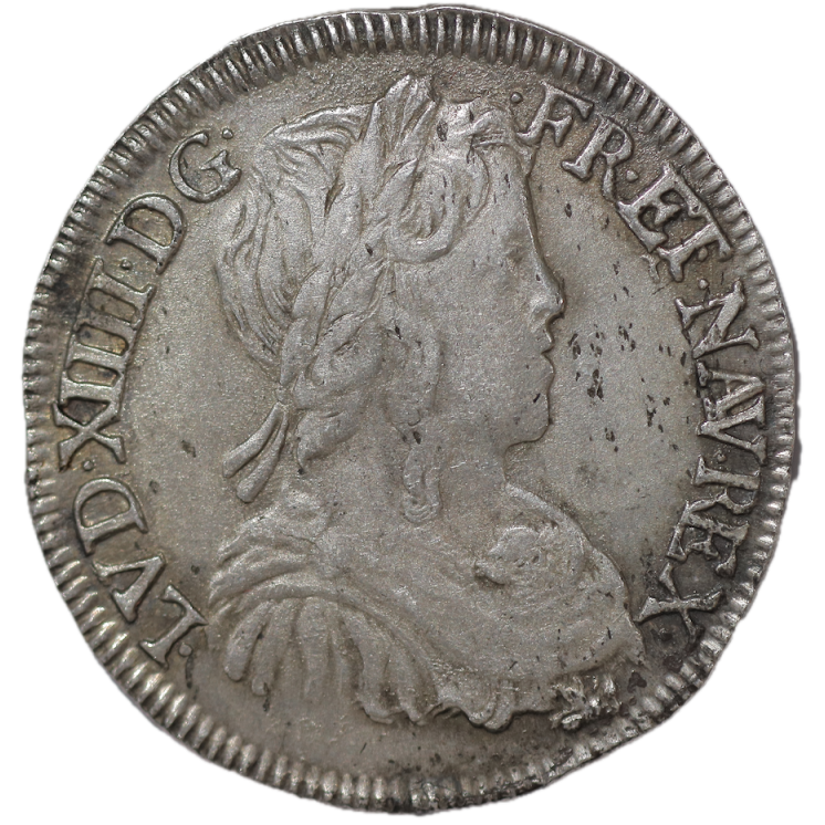 France - Louis XIV (1643-1715), 1/2 Ecu, 1654, L (Bayonne)