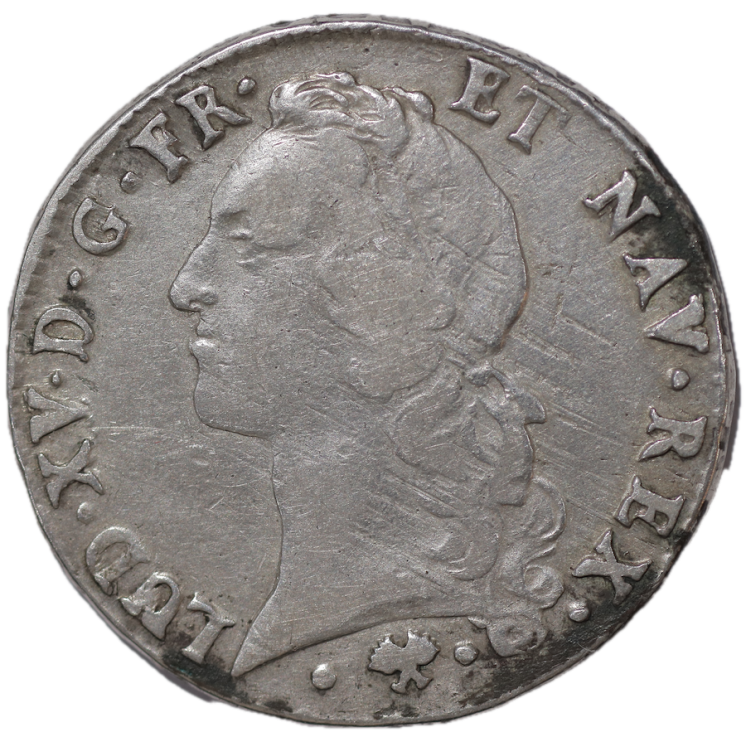 France - Louis XV (1715-1774), Ecu aux branches d'olivier, 1765, L (Bayonne)