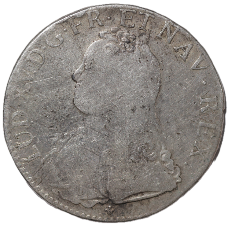 France - Louis XV (1715-1774), Ecu aux branches d'olivier, 1727, K (Bordeaux)
