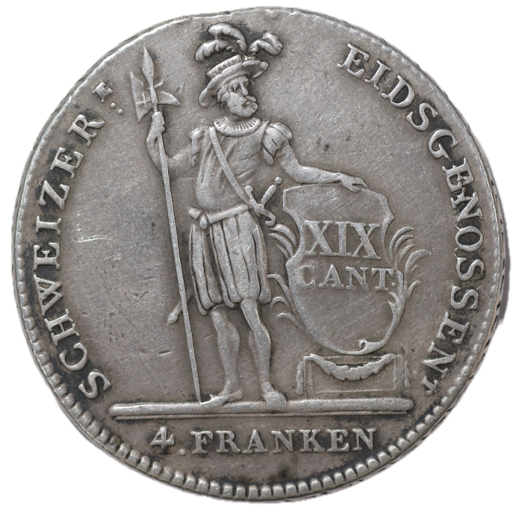 Suisse - Canton de Luzern, 4 Franken, 1808