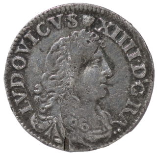 France - Louis XIV (1643-1715), 4 sols des Traitants, 1677, D, (Lyon)