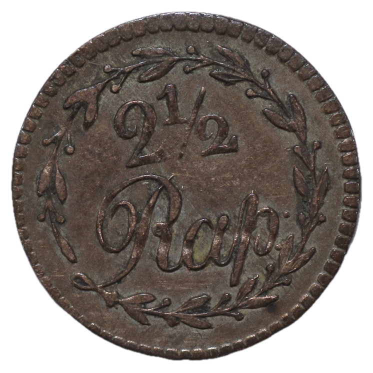 Suisse - Canton de Vaud (1536-1798), 2 1/2 Rappen, 1816