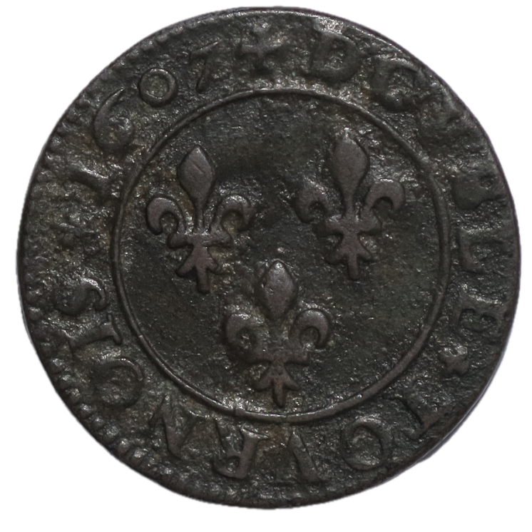 France - Henri IV (1589-1610), Double Tournois, 1607, D (Lyon)