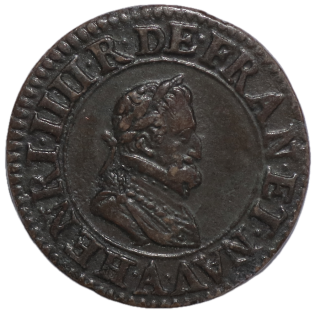 France - Henri IV (1589-1610), Double Tournois, 1605, A (Paris)