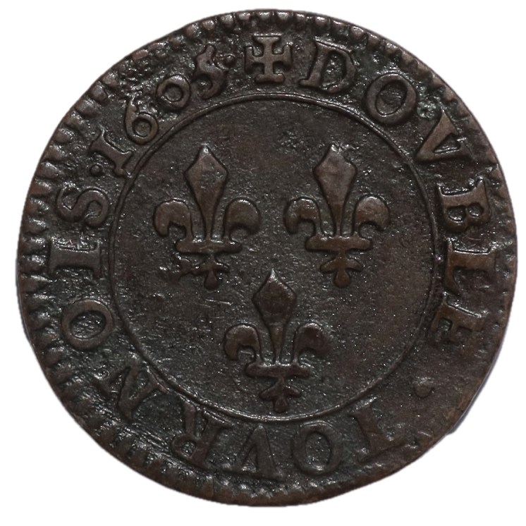 France - Henri IV (1589-1610), Double Tournois, 1605, A (Paris)