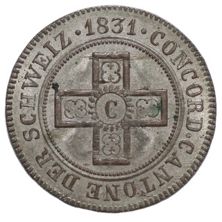 Suisse - Canton de Fribourg, 5 Rappen, 1831