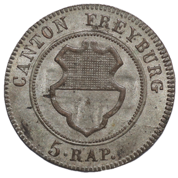 Suisse - Canton de Fribourg, 5 Rappen, 1831