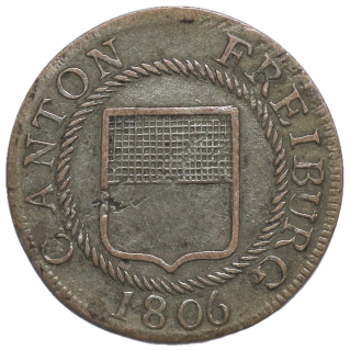 Suisse - Canton de Fribourg, 5 Rappen, 1806