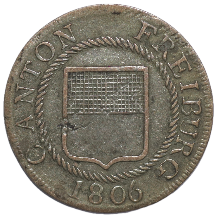 Suisse - Canton de Fribourg, 5 Rappen, 1806