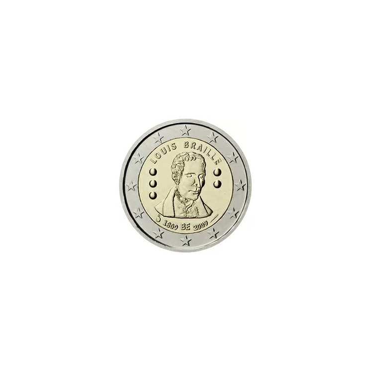 2009 - Italie, 2 Euros bicentenaire de la naissance de Louis Braille