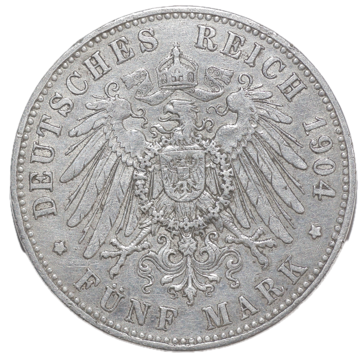 Prusse - Willhelme II (1888-1918), 5 Mark, 1904, A (Berlin)
