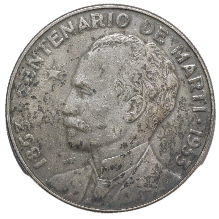 Cuba - République (1909-1959), 1 pesos, 1953, Centenaire de Marti