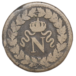 France - Napoléon Ier (1804-1814), 1 Décime, 1814, BB (Strasbourg)