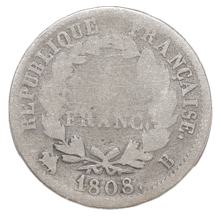 France - Napoléon Ier (1804-18014), 1 Franc, 1808, B (Nantes)