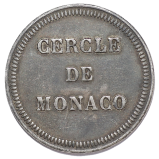 Monaco - Jeton de  francs, Cercle de Monaco, 1860