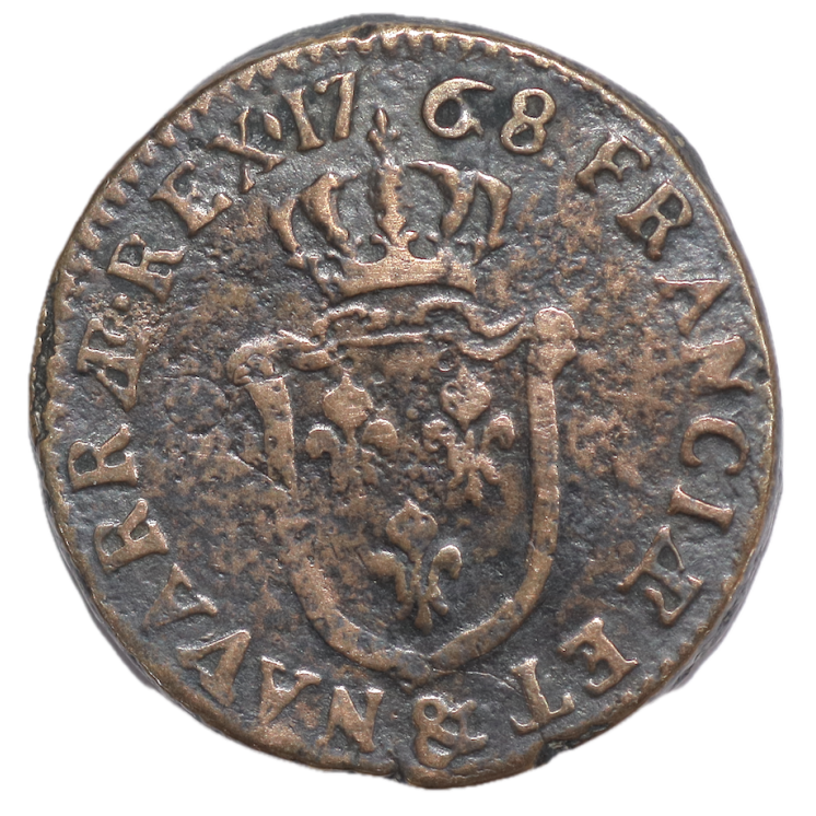 France - Louis XV (1715-1774), 1 Sol, 1768, & (Aix en Provence)
