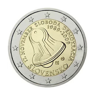 2009 - Slovaquie, 2 Euros 20e anniversaire du jour de la liberté et de la démocratie