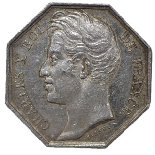 France - Jeton Charles X, Roi de France, 1828, Union Compagnie d'Assurances