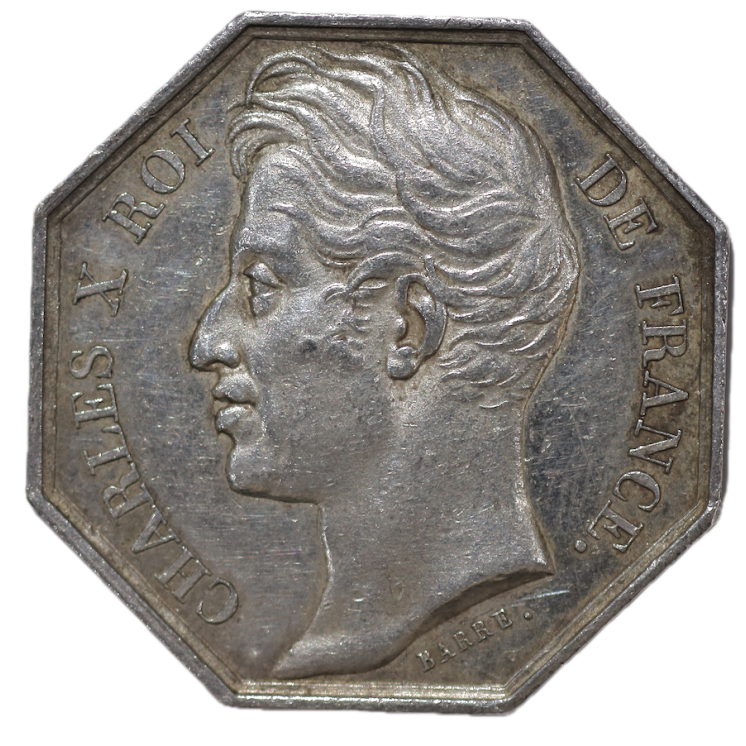 France - Jeton Charles X, Roi de France, 1828, Union Compagnie d'Assurances