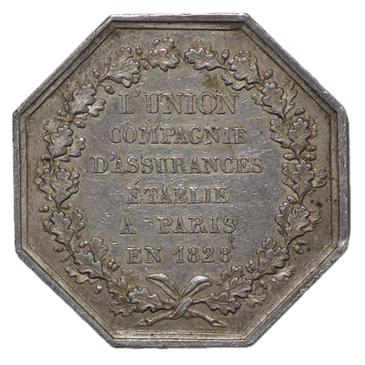 France - Jeton Charles X, Roi de France, 1828, Union Compagnie d'Assurances