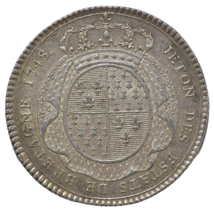 France - Jeton des Etas de Bretagne, 1748, Louis XV, argent