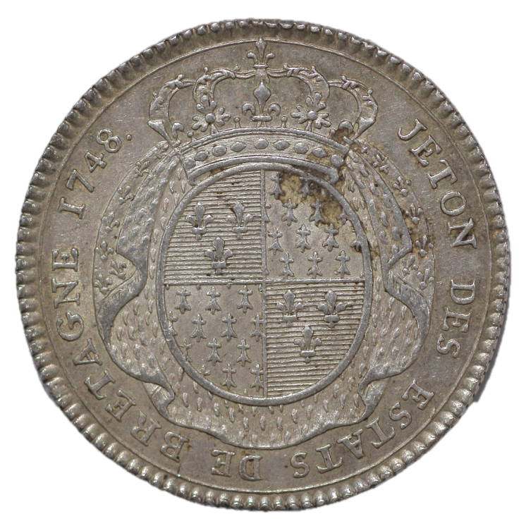 France - Jeton des Etas de Bretagne, 1748, Louis XV