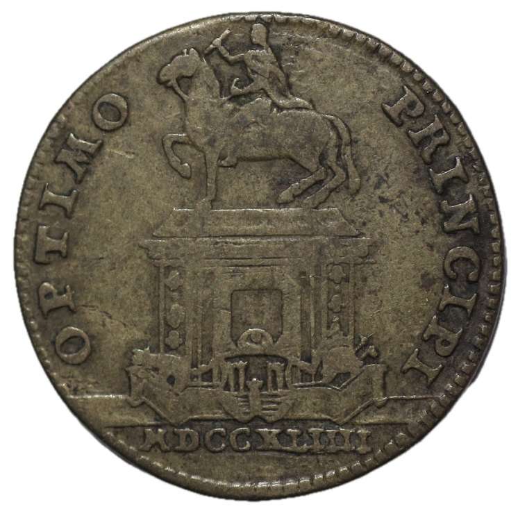 France - Jeton Royal, 1744, Statue de Louis XV à Bordeaux, Laiton