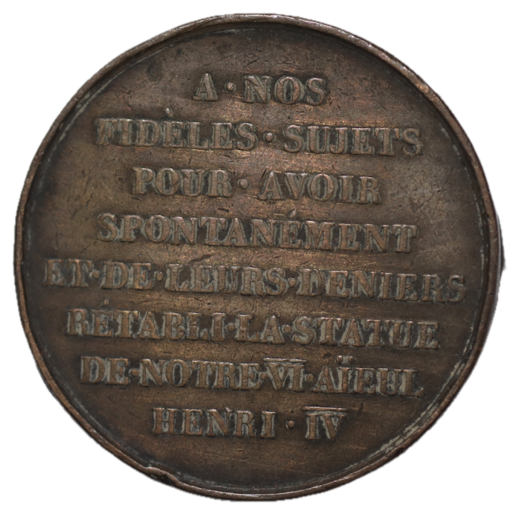 France - Jeton remerciements pour le rétablissement de la statue d'Henri IV, Louis XVIII2
