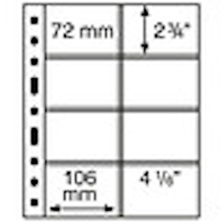 Leuchtturm - Pochettes plastiques Grande, avec 8 pochettes