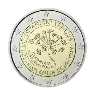 2010 - Slovénie, 2 Euros 200e anniversaire du jardin botanique de Ljubljana