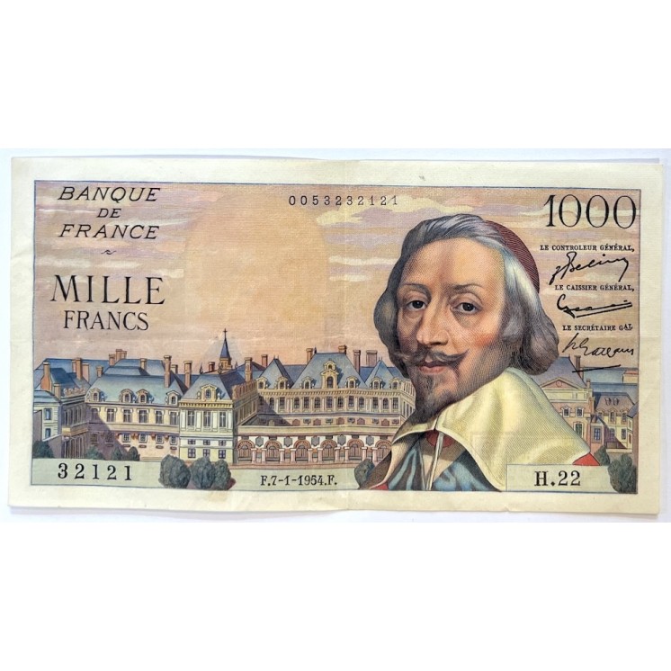 France - 1000 Francs Richelieu, F.7-1-1954.F.