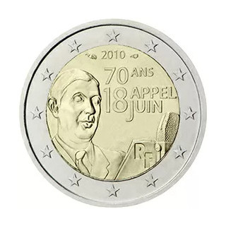 2010 - France, 2 Euros 70e anniversaire de l’Appel du 18 juin