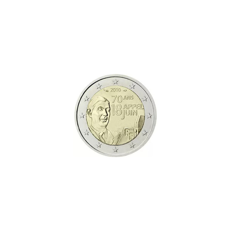 2010 - France, 2 Euros 70e anniversaire de l’Appel du 18 juin