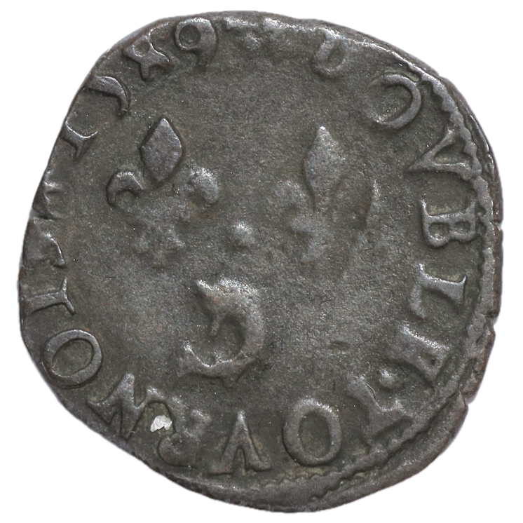 France - Henri III (1574-1589), Double Tournois du Dauphiné, 1589, Z (Grenoble)