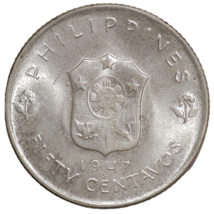 Philippines - 50 Centavos, 1947, S, Gal.Douglas