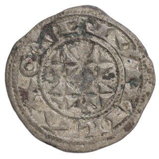 France - Duché d'Aquitaine, Bernard Guillaume (984-1010), Quatre croisettes, Bordeaux, denier