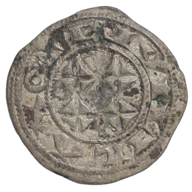 France - Duché d'Aquitaine, Bernard Guillaume (984-1010), Quatre croisettes, Bordeaux, denier