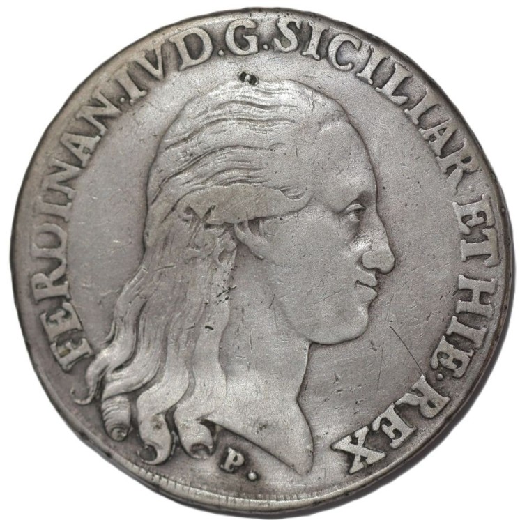 Italie - Naples et Sicile, Ferdinand IV (1759-1825), Ecu de 120 Grani, 1796