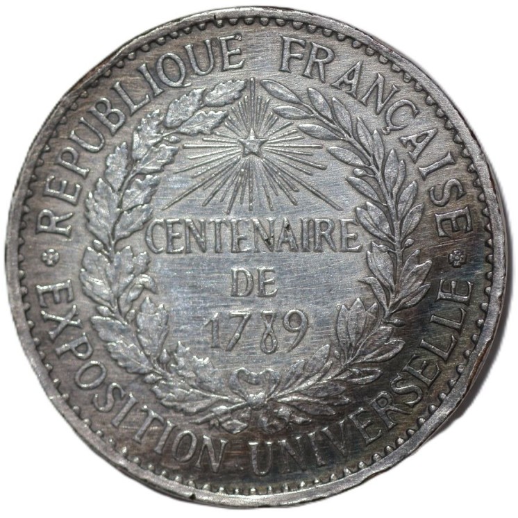 France - Jeton centenaire de 1789, Exposition Universelle Barre